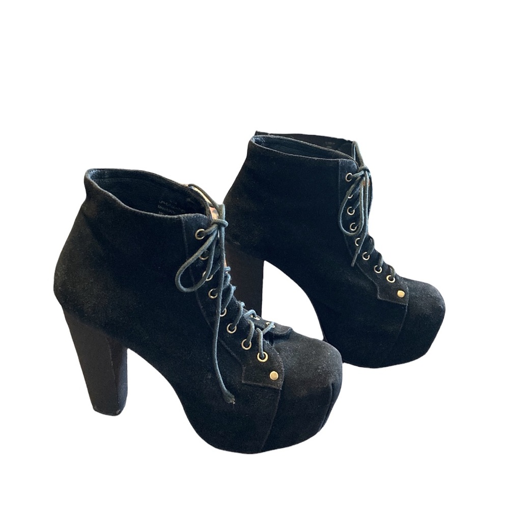 Jeffery Campbell black suede Lita’s Size 9
